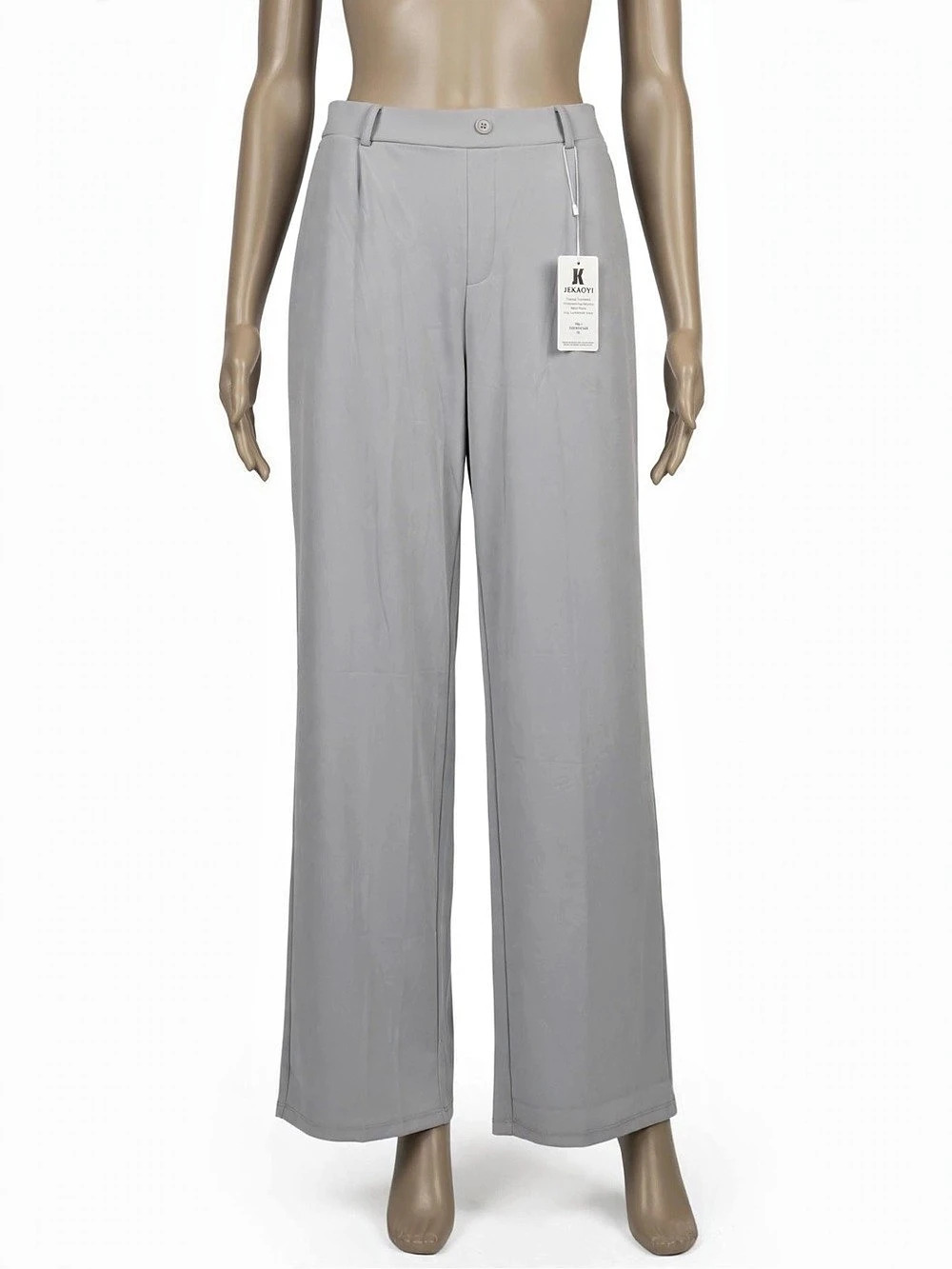 JEKAOYI Womens Casual High Waist Straight Leg Pants Gray NWT